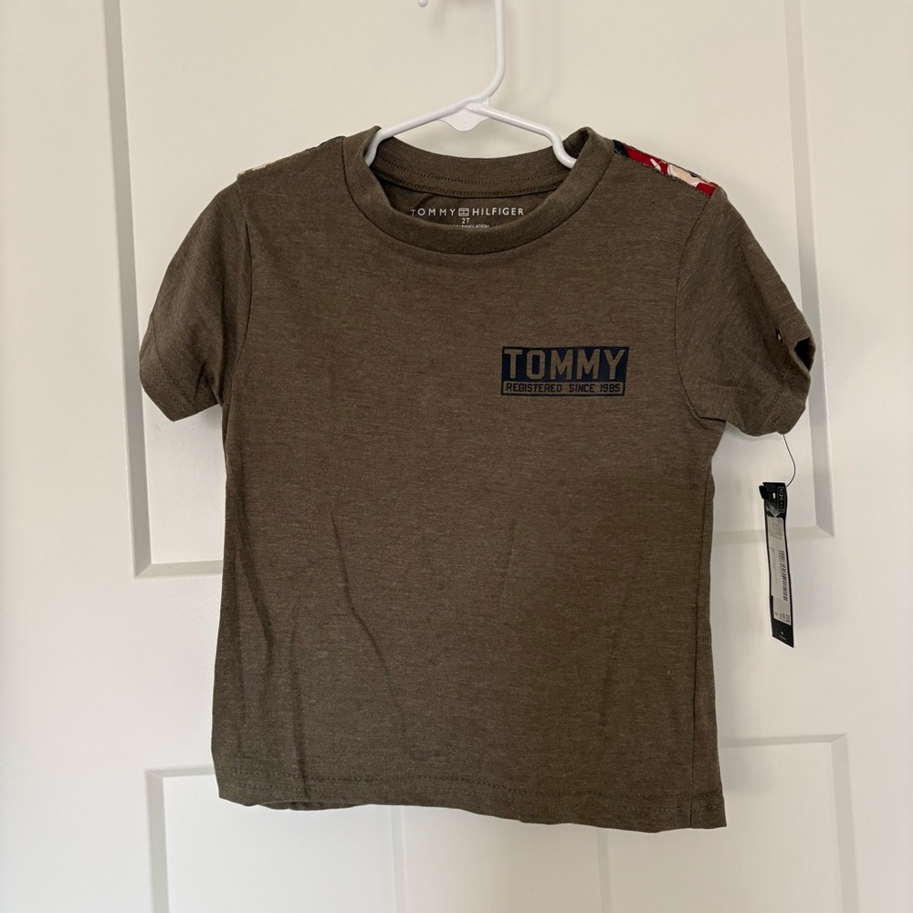 Tommy Hilfiger Kids Olive Tee 2T New NWT